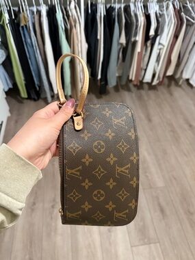 Louis Vuitton Monogram Canvas Zip Pouch - Dark Brown & Gold Monogram